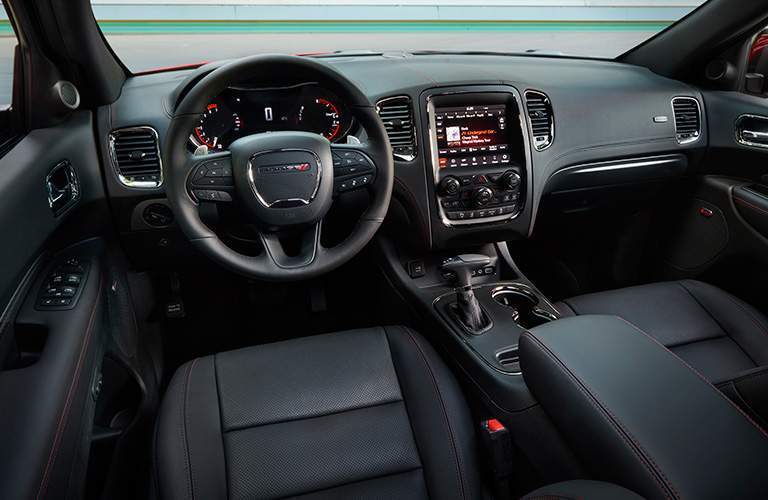 steering wheel, infotainment system and dashboard of the 2018 Dodge Durango