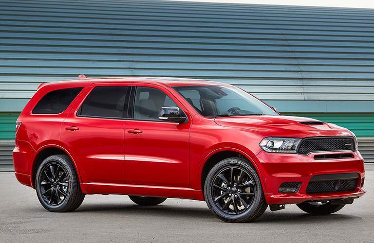 side view of a red 2018 Dodge Durango