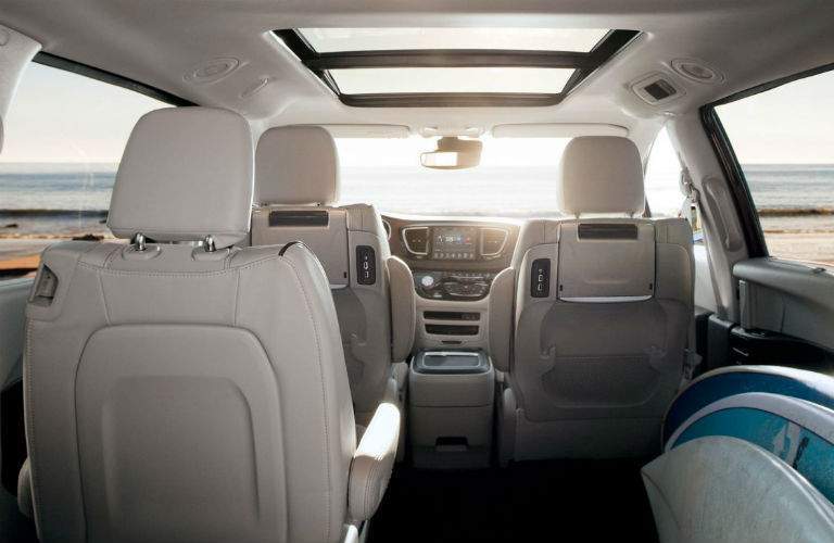 two front rows of the 2018 Chrysler Pacifica seen from the rear