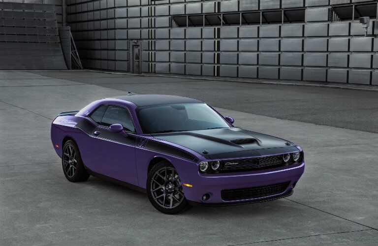 2018 Dodge Challenger in Plum Crazy in a warehouse