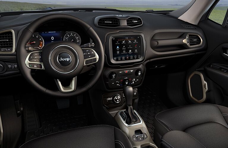 Steering wheel and dashboard in 2019 Jeep Renegade