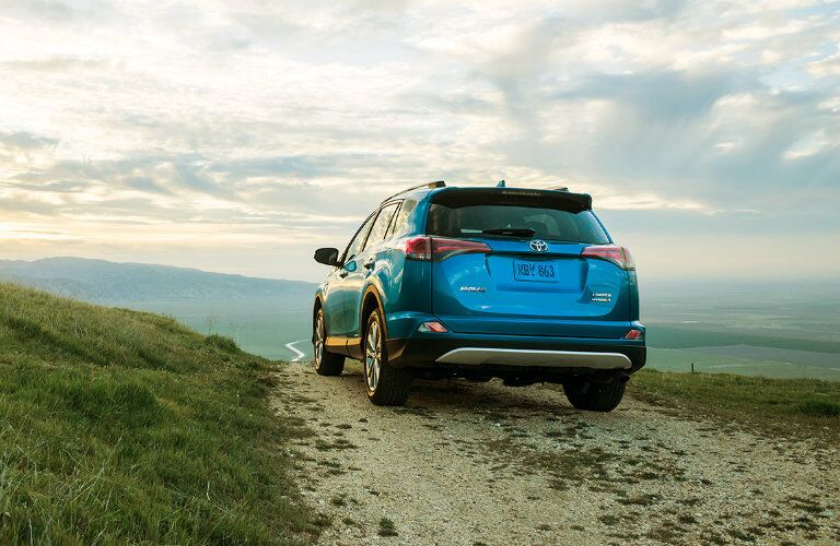 Blue 2016 Toyota RAV4 Hybrid Rear Exterior