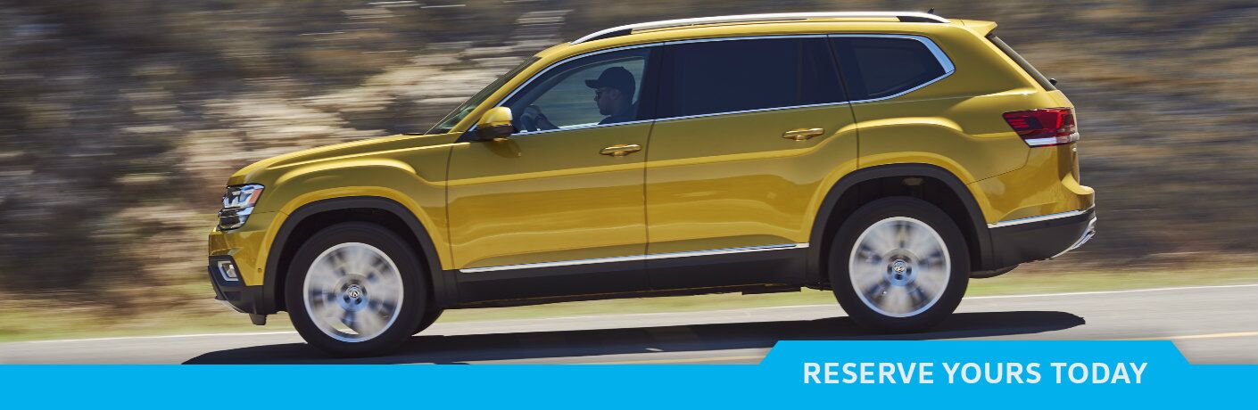 2018 VW Atlas exterior side driving down the highway