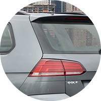gray 2018 VW Golf SportWagen taillight closeup