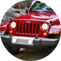The Jeep Wrangler Unlimited comes in red.