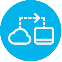 technology blue button
