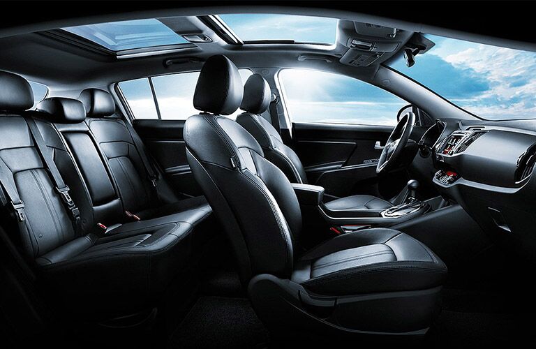 View of Interior Seating in the 2017 Kia Sportage in Black