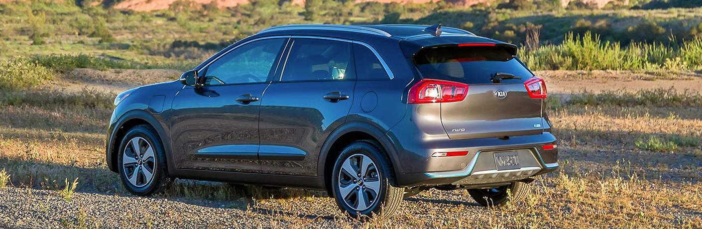 2018 Kia Niro Rear View Parked in a Grassy Field