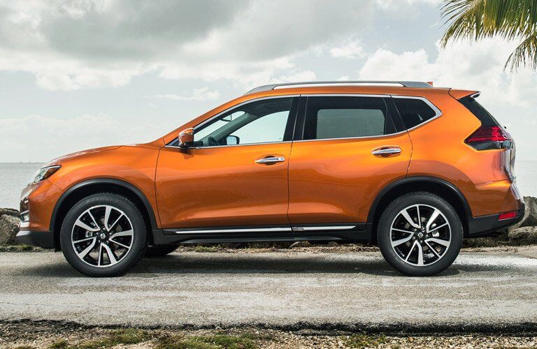 Orange 2017 Nissan Rogue Side Exterior