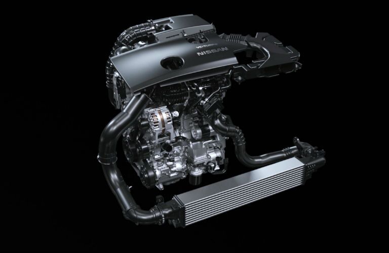 A photo of the new engine used in the 2019 Altima.