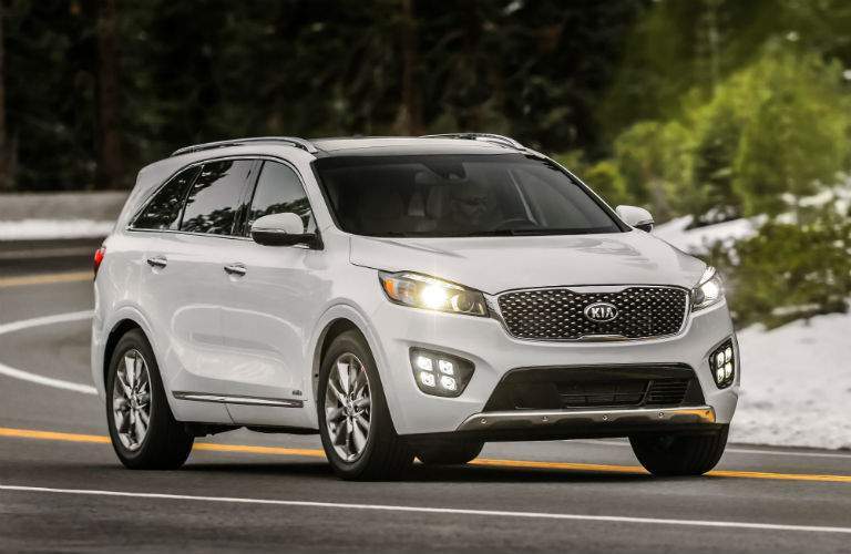 2018 Kia Sorento driving on the road.