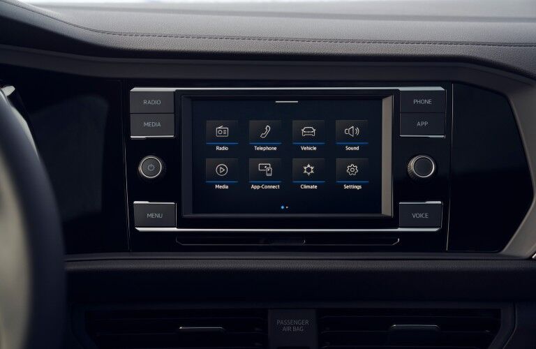 A photo of the touchscreen available in the 2021 Volkswagen Jetta.