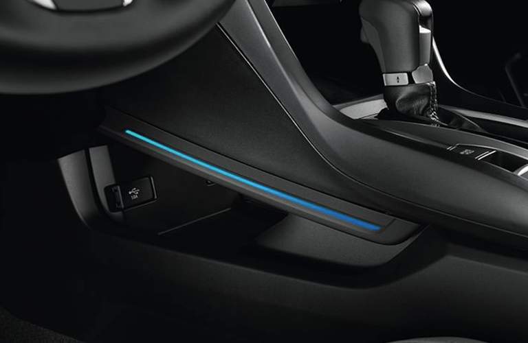 Ambient lighting strip in the 2017 Honda Civic EX-L