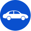 White car on blue