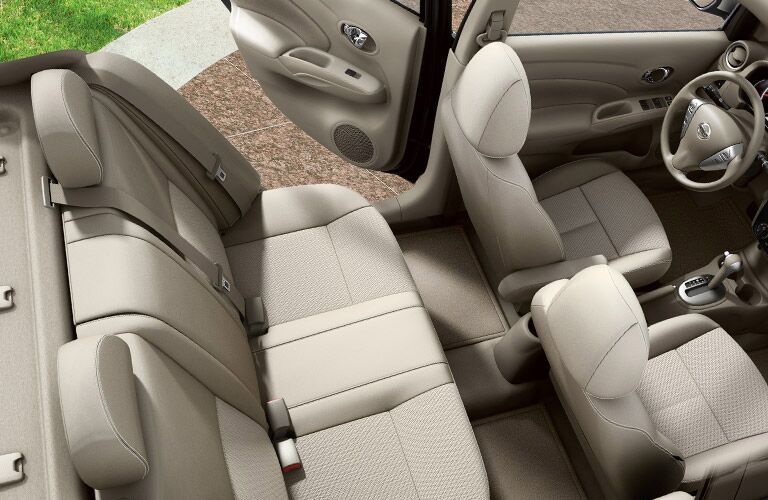 aerial view of nissan versa interior