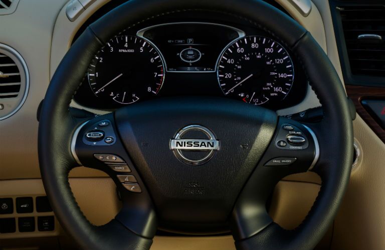 A photo of the gauge cluster in the 2020 Pathfinder.