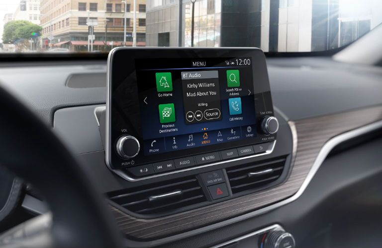 A photo of the touchscreen in the 2020 Nissan Altima.