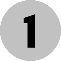 The number one on a grey circle
