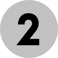 The number 2 on a grey circle