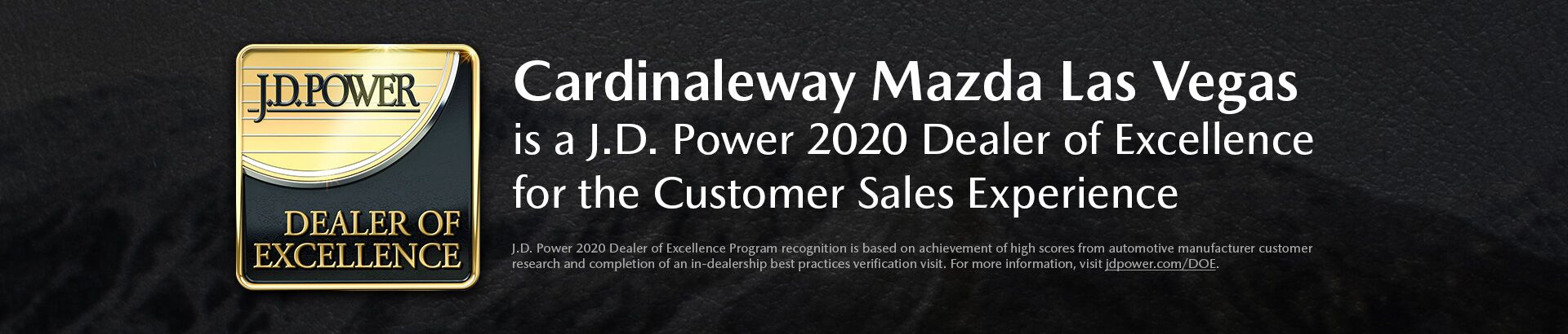CardinaleWay Mazda Las Vegas JD Power Dealer of Excellence