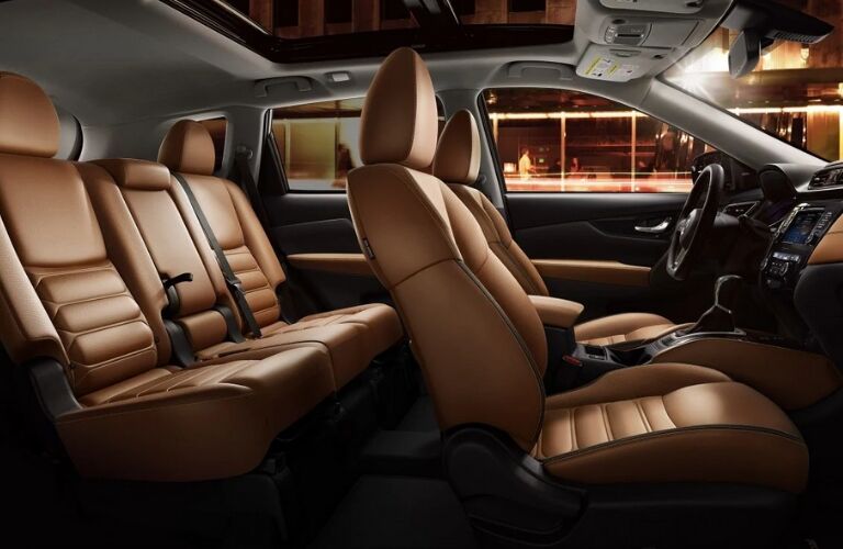 Brown interior in 2019 Nissan Rogue