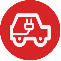 red hybrid icon