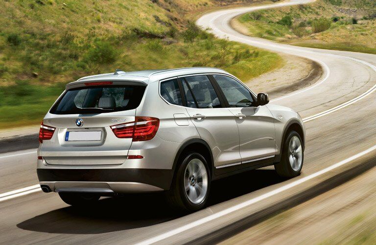 side view of the 2017 BMW X3 on the road