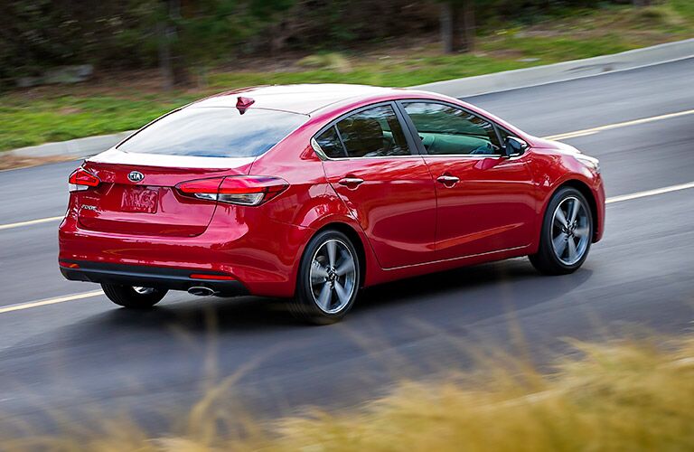 Red 2017 Kia Forte Rear Exterior