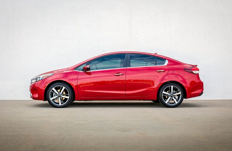 Red 2017 Kia Forte Side Exterior
