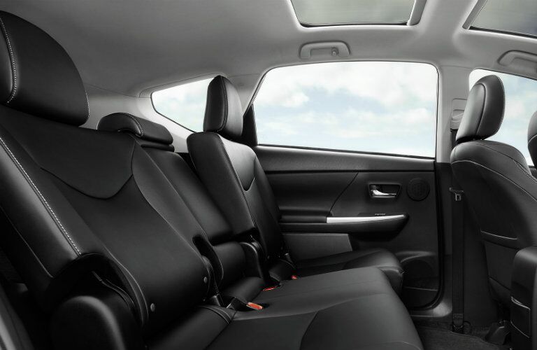 Rear seats in 2017 Toyota Prius v