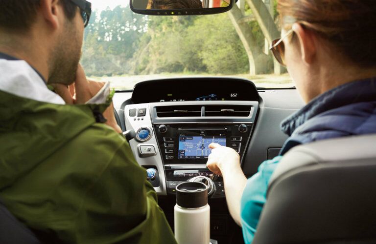 Entune infotainment system inside 2017 Toyota Prius v