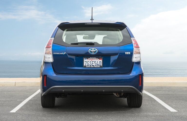 Rear profile of 2017 Toyota Prius v