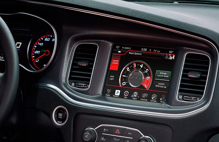 Uconnect instrumentation in the 2016 Dodge Charger SRT Hellcat
