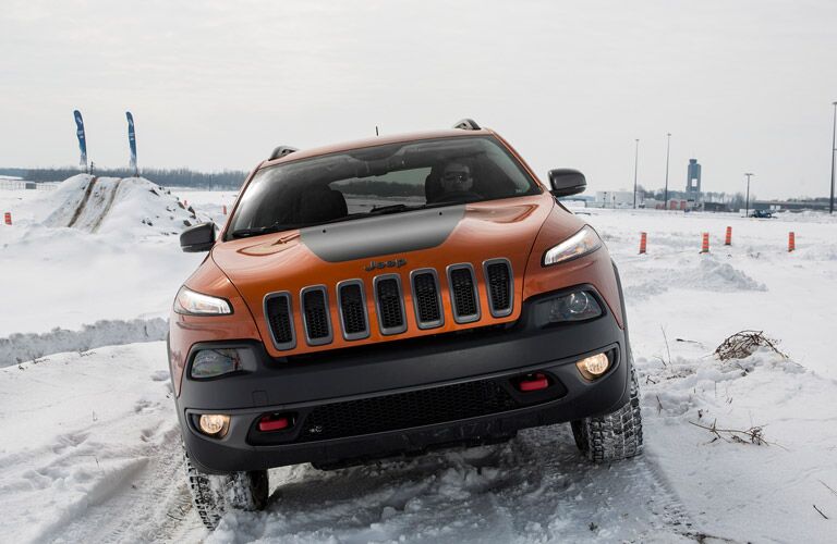 2016 Jeep Cherokee driving confidently on snow