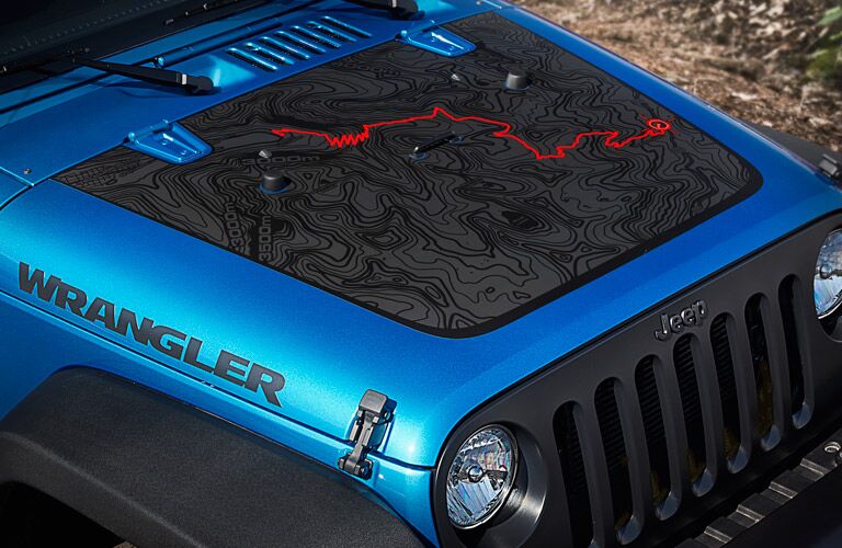 hood closeup of the 2016 Jeep Wrangler Unlimited