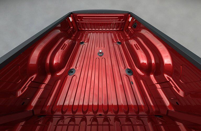 bed view of the rear of a 2017 Ram 3500 heavy-duty pickup truck