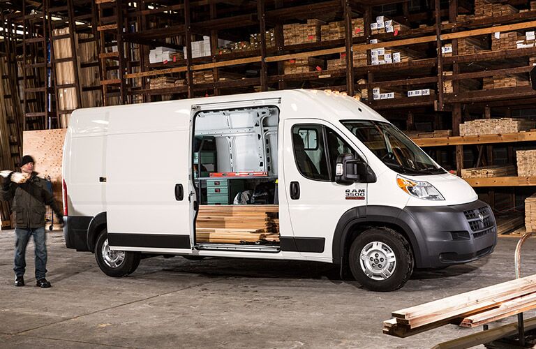 2017 Ram ProMaster loaded down with stuff in a factory