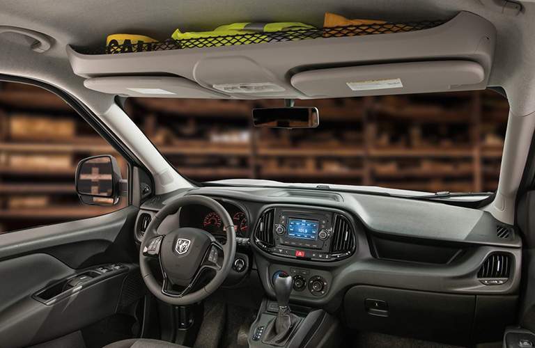 dashboard and overhead storage in the 2018 Ram ProMaster City