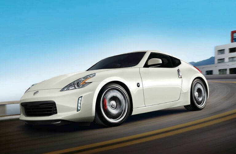 white 2017 Nissan 370Z on race track