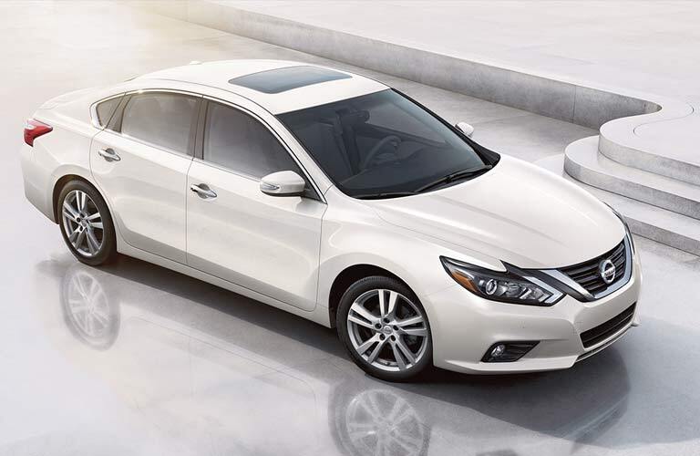 white 2017 Nissan Altima exterior front side top view
