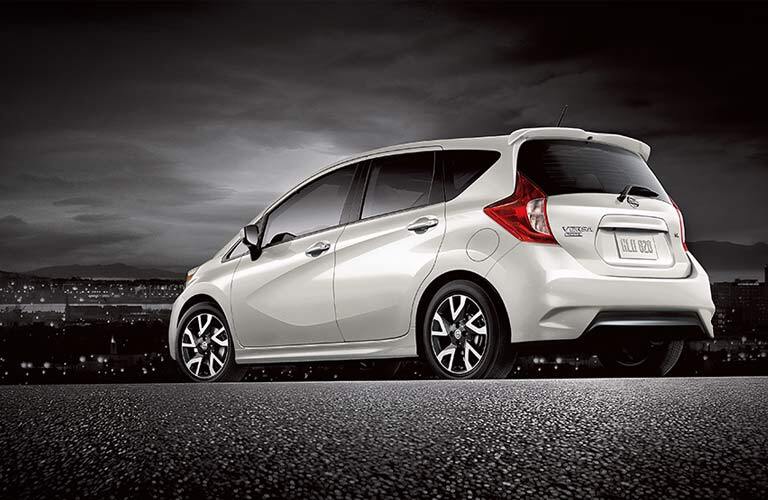 white 2017 Nissan Versa Note exterior rear side