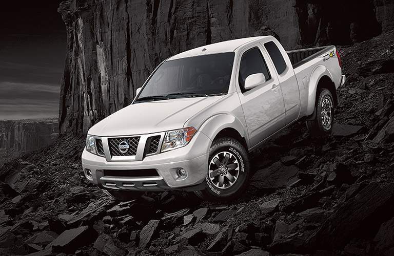2018 Nissan Frontier Silver Exterior Front View on rocky terrain