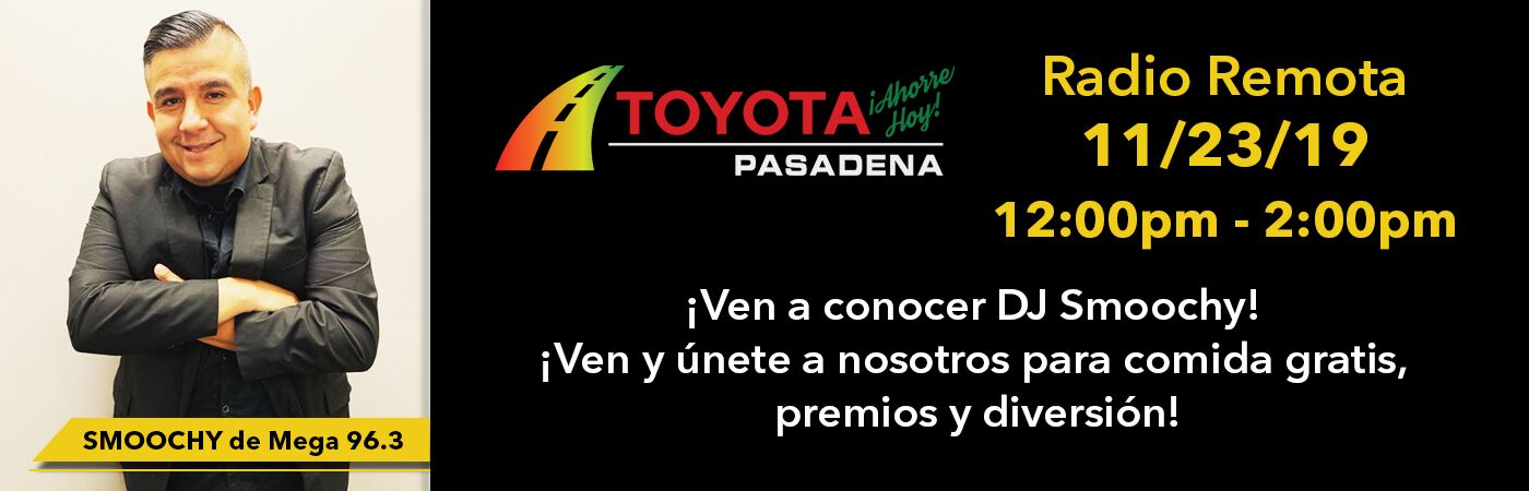 Smoochy de Mega 96.3 estara en Toyota Pasadena el sabado 23 de noviembre para divertirse en familia