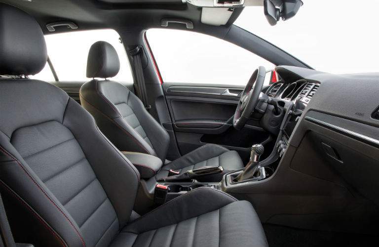 Side bolsters on the front seats give the 2018 Golf GTI a sporty feel
