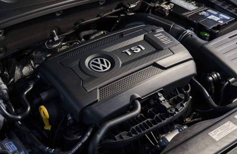 A photo of the engine used by the 2019 VW Golf GTI.