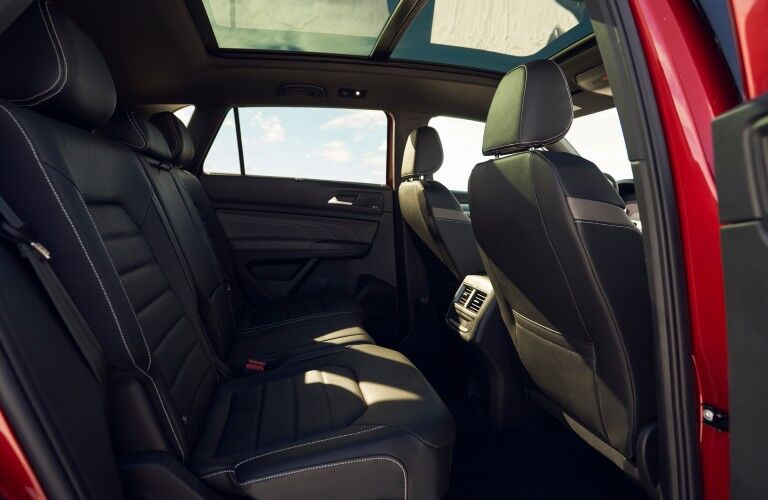 The rear seats in the 2021 Volkswagen Atlas Cross Sport.