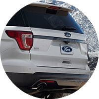 white 2017 Ford Explorer rear cargo door