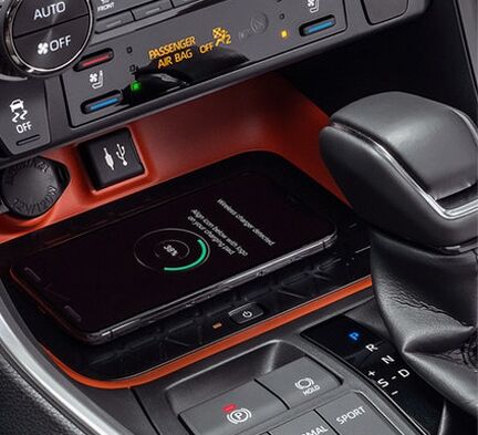 USB ports and Qi-compatible wireless charger