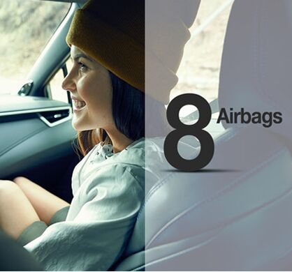 Eight standard airbags