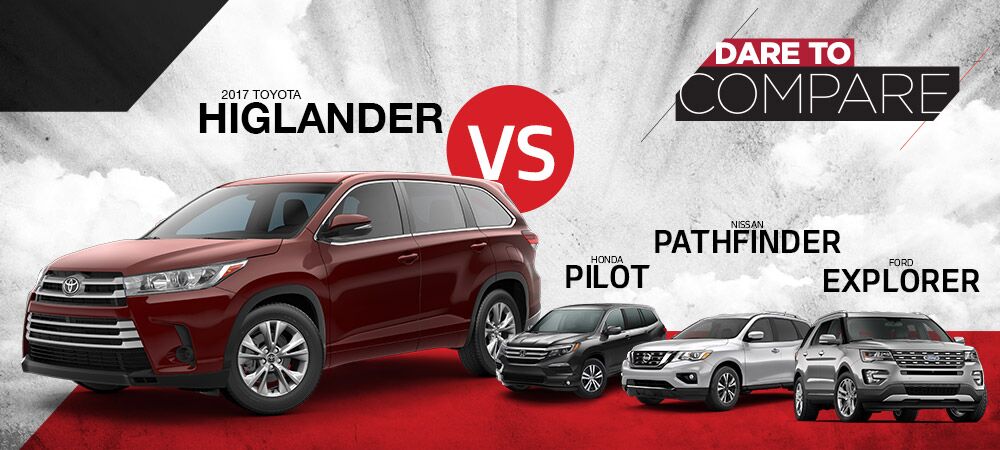 2017 Toyota Highlander vs. Honda Pilot, Nissan Pathfinder, Ford Explorer
